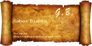 Gabos Bianka névjegykártya